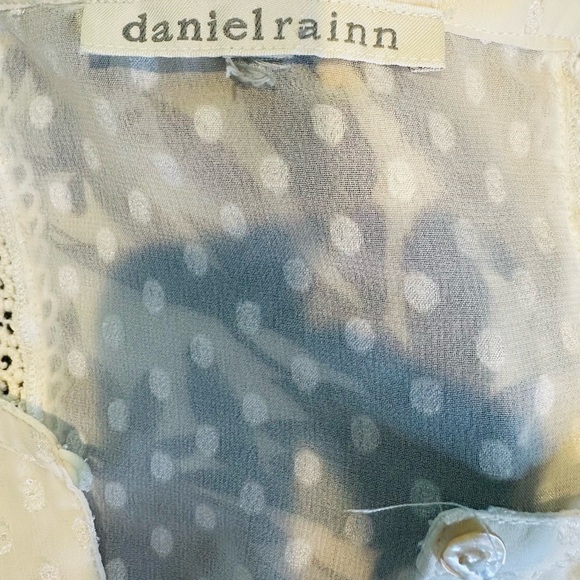 Daniel Rainn Flowy Beige Bib Collar Blouse with Pleated Details - Picture 5 of 5